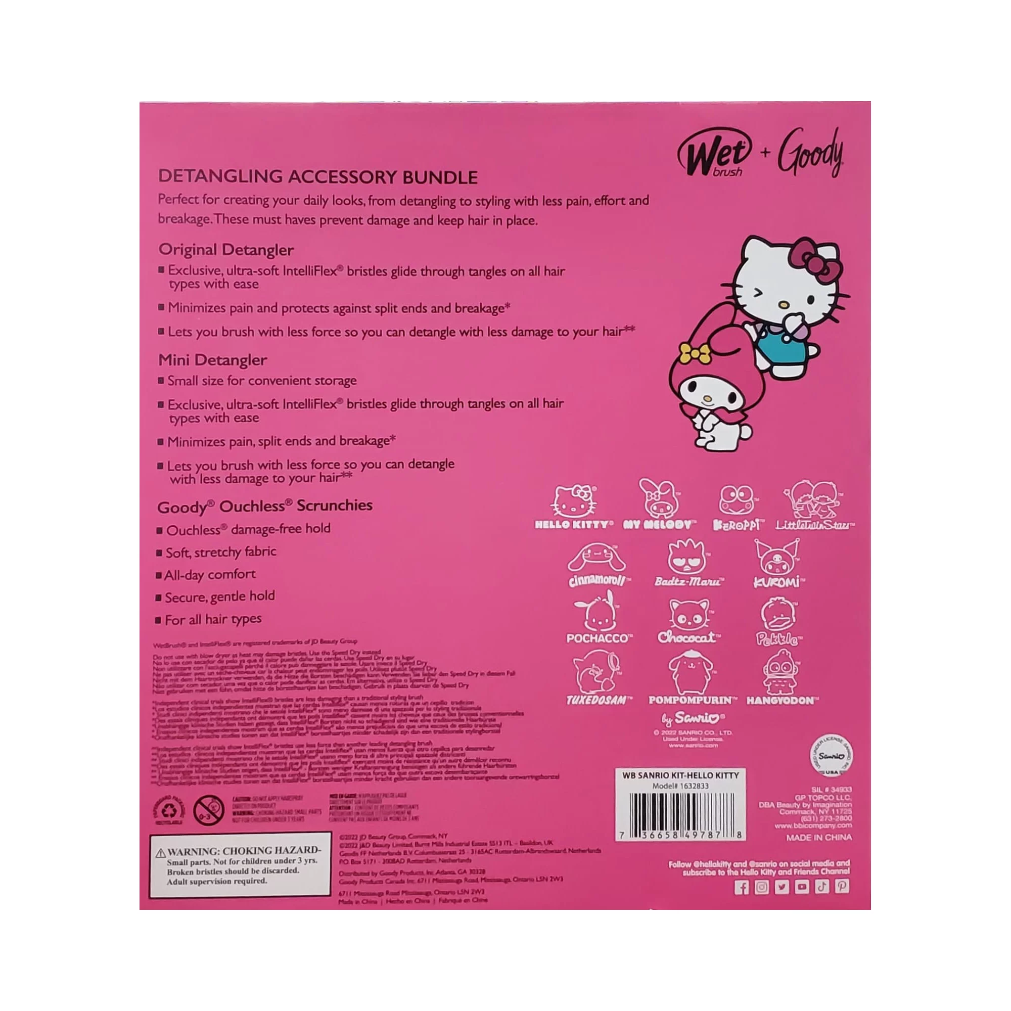 ชุดหวี Hello Kitty and Friends Wet Brush + Goody Detangling Accessory Bundle ราคา 890.- บาท