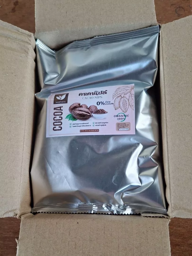 คาเคานิปส์ (Cacao Nibs) ขนาดทดลอง 20 กรัม 🍫 คาเคานิปส์ ออแกนิคแท้ 100% ตราดอยอ่างขาง | 100% Organic Cacao Nibs Doi Angkhang Brand 📦คาเคานิปส์ออแกนิคแท้ 100% 👍🏻 0% น้ำตาล ไม่มีสารกันเสีย 😎 100% Real Organic Cacao