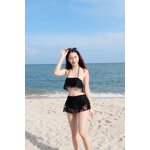 [Free size] ชุดว่ายน้ำทูพีชรุ่น รุ่น - Lacy Two Piece สีดำ