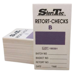 SteriTec รหัส RC101/G แผ่นตรวจสอบตัวบ่งชี้การบรรจุ,Grade-G checks canning indicators for steam&water processes,60minutes,+/- 6m(1 box/250pcs)