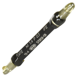 Issoku รหัสสินค้า M1.6P0.35-GPIP2 เกจวัดเกลียวในสำหรับวัดงานประกันคุณภาพมาตรฐานญี่ปุ่น,Thread plug gauge,taperlock type,M1.6x0.35-GPIP2,(JIS Class-2 for Inspection,metric coarse type),Go/NoGo set