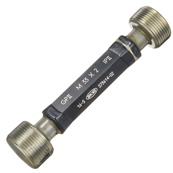 Issoku รหัสสินค้า M33P3.5-GPWP2 เกจวัดเกลียวในสำหรับกระบวนการผลิตมาตรฐานญี่ปุ่น,Thread plug gauge,taperlock type,M33.0x3.5-GPWP2,(JIS Class-2 for Machining,metric type),Go-No/Go set