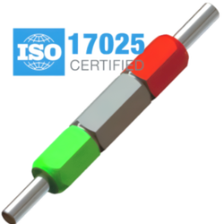 M14x1.5-H6-w/Cert. พินปลั๊กเกจสำหรับวัดงานรูกลมผลิตจากเหล็กเกรดทนการสึกหรอสูง,Steel pin plug gauge,WDE/handle type,Go size:φ12.422(0/-0.016),NoGo size:φ12.684(0/-0.016),w/long form calibration certificate(ISO/IEC-17025)