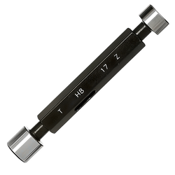 φ5H8 ปลั๊กเกจสำหรับวัดรูกลมผลิตจากเหล็กกล้าชุบแข็งความละเอียดสูง,High precision limited steel plug gauge,(ISO standard,class H8),Go:φ5.000(±1µm),NoGo:φ5.018(±1µm)