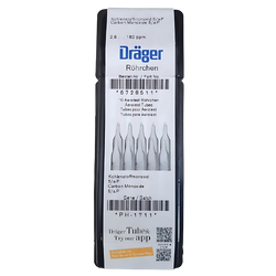 Dräger รหัส CH29801 หลอดตรวจวัดความเข้มข้นของก๊าซ,Hydrogen Sulfide 5/b Detector Tubes,measuring range: 5～60 ppm,(10 tests per box)