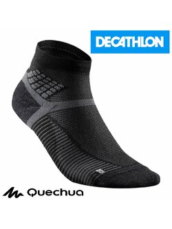 ถุงเท้าเดินป่า QUECHUA : HIKE500 BLACK DECATHLON