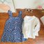 ชุดเซ็ตเสื้อยืดแขนยาวสีขาว+เอี๊ยมกระโปรงยีนส์