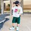 ชุดเซ็ตเสื้อยืดโอเวอร์ไซส์+กางเกงขาสั้นลายสก็อตสีเขียว
