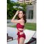 [Size S, M] ชุดว่ายน้ำทูพีช กางเกงบิกินี่ สีแดงเงา (Red Fruit)
