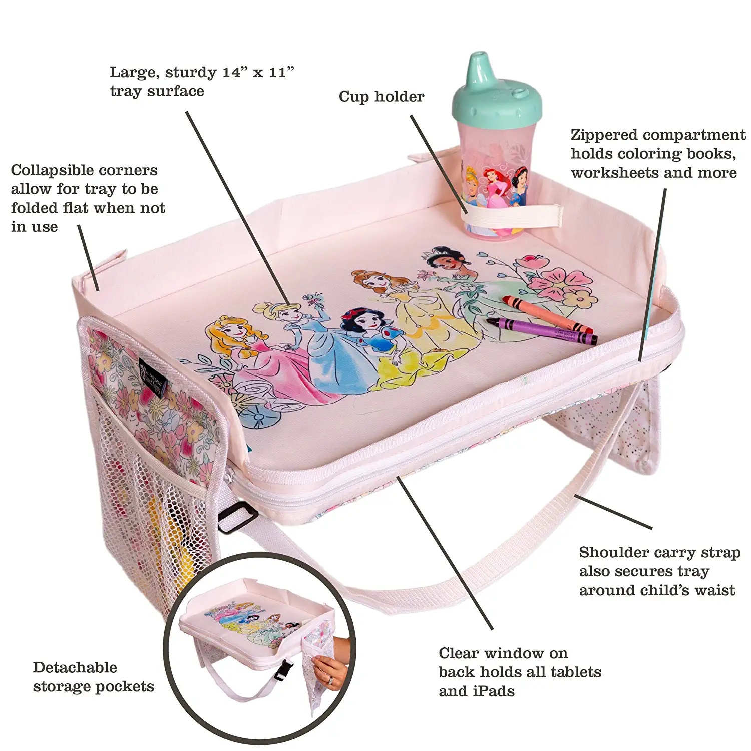 ถาดและที่วางแท็บเล็ต Childress Disney Baby by 3-in-1 Car Seat Lap Tray for Toddlers & Kids, Princess ราคา 1990 บาท