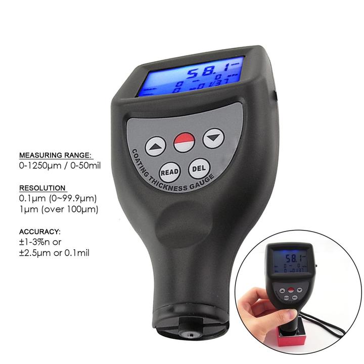 Landtek รุ่นCM-8855FNเครื่องวัดความหนาผิวเคลือบสำหรับโลหะ(F)และอโลหะ(N)มีเซ็นเซอร์วัดในตัวCoating Thickness Gauge meter(Dual purpose function)0~1250µm/0~50mil