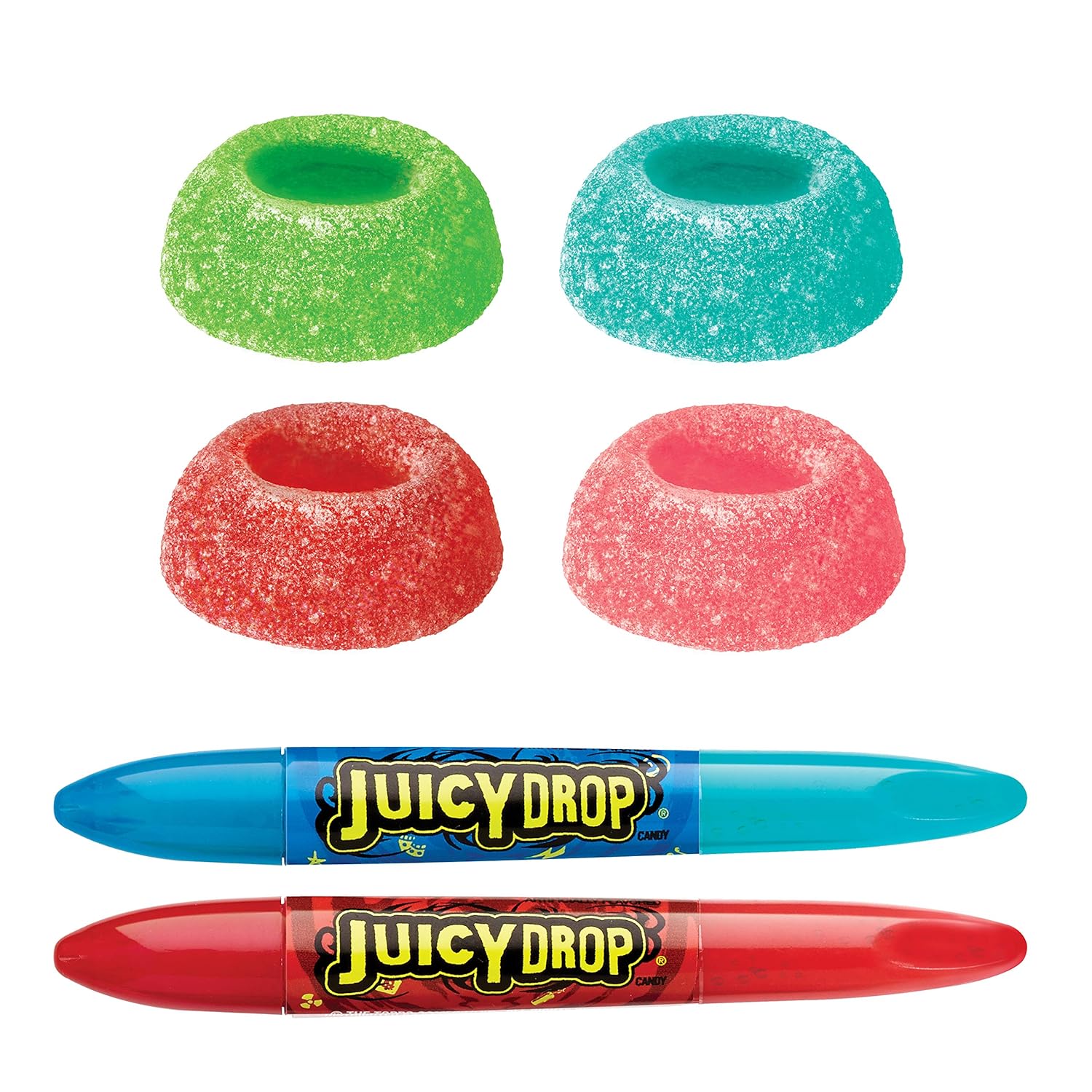 New กัมมี่ยอดฮิต นำเข้า🇺🇸 Juicy Drop Gummies - เยลลี่กัมมี่รสหวานและเปรี้ยวพร้อมปากกาเจล - 2.01 ออนซ์ ราคา 170 บาท/ซอง