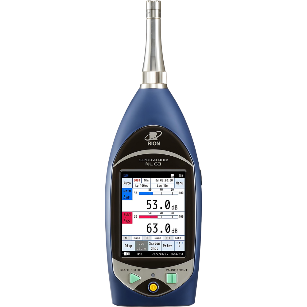 Rion รุ่น NL-63(Uncertified) เครื่องวิเคราะห์เสียงมาตรฐาน,Precision sound level meter,JIS C 1516:2020 Class 1,frequency range:1Hz～20,000Hz