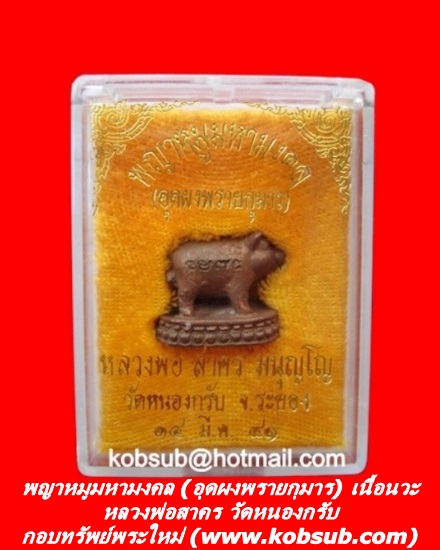 พญาหมูมหามงคล พิมพ์ใหญ่ เนื้อนวะโลหะ หลวงพ่อสาคร วัดหนองกรับ