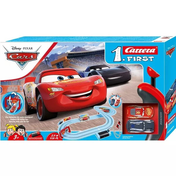 แทร็คแข่งรถสล็อต รีโมทบังคับ Carrera First Disney/Pixar Cars 3 - Slot Car Race Track Lightning McQueen and Jackson Storm