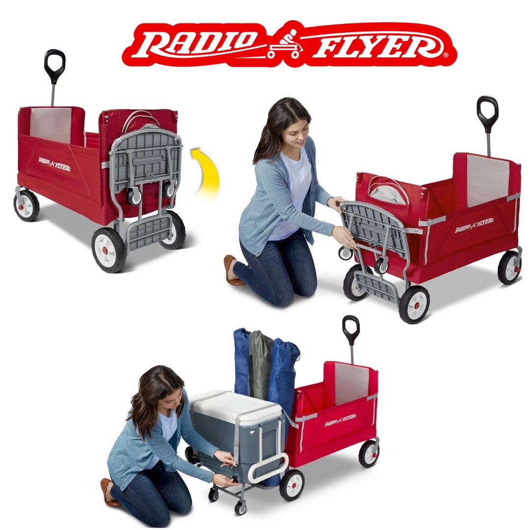 ใหม่ล่าสุด✨ รถลากนำเข้าเองจาก🇺🇸 ของแท้ 💯 Radio Flyer 3-in-1 EZ Fold Wagon; Red Folding Wagon with Canopy; Collapsible Wagon for Kids - รถลาก วากอน 3 in 1 สำหรับเด็ก มาพร้อมหลังคา สีแดง ราคา 8990 บาท