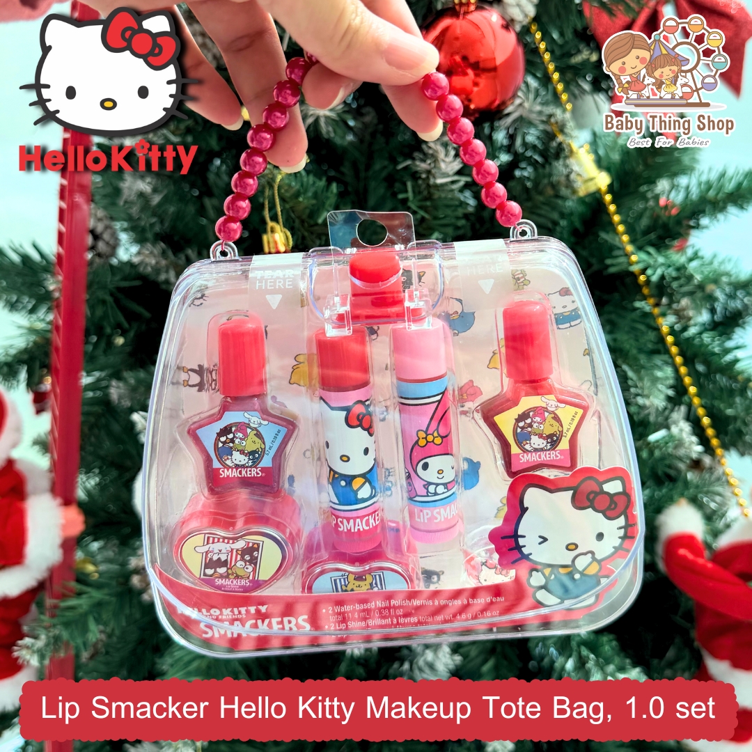 ใหม่ล่าสุด🎉นำเข้า Lip Smacker Hello Kitty Makeup Tote Bag, 1.0 Set- ชุดเครื่องสำอางและลิปบาล์มสำหรับเด็ก ราคา 1,190 บาทค่ะ