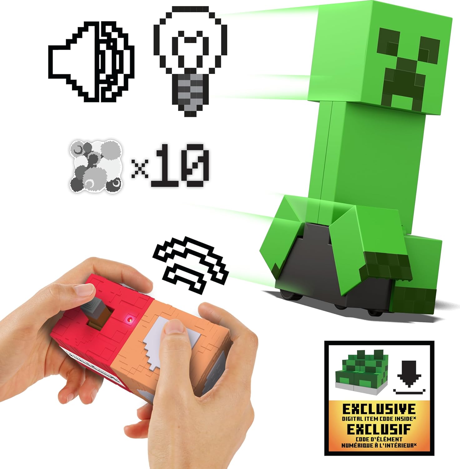 ของเล่นใหม่🧩‼ นำเข้า🇺🇸 🌵Minecraft Exploding RC Creeper - เป็นฟิกเกอร์ที่ควบคุมด้วยรีโมตขั้นสูงสุดพร้อมการเคลื่อนไหวที่เหมือนจริงในเกม ราคา 3,290 บาท 🌳