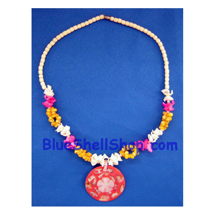 สร้อยคอเปลือกเบี้ยสีต่างๆ