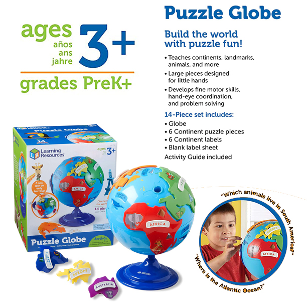 จิ๊กซอว์ลูกโลกLearning Resources Puzzle Globe - 14 Pieces, Ages 3+ ราคา : 1,750 บาท