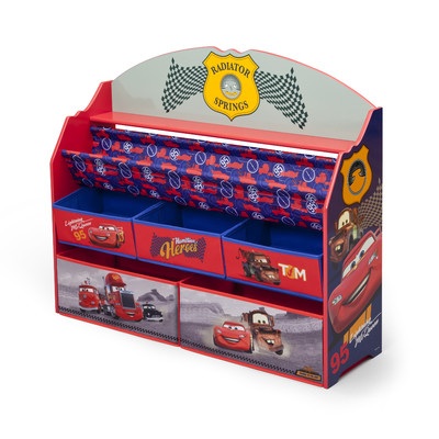 Delta Children Disney Cars Deluxe Book & Toy Organizer (แบบใหม่ล่าสุด) ชั้นเก็บของ ชั้นวางหนังสือ ไซส์ใหญ่
