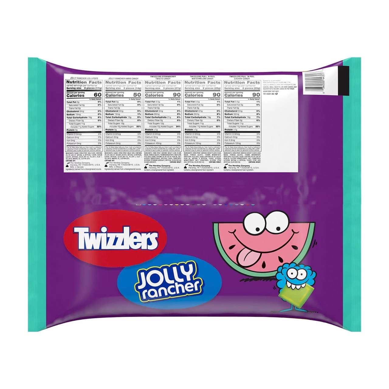 นำเข้า🇺🇸 ลูกอม Sweet Mix~ Twizzlers Strawberry, Cherry Pull'n'Peel, Watermelon Jolly Rancher Hard Candy and Lollipops 270 ชิ้น ราคา 1,990 บาท