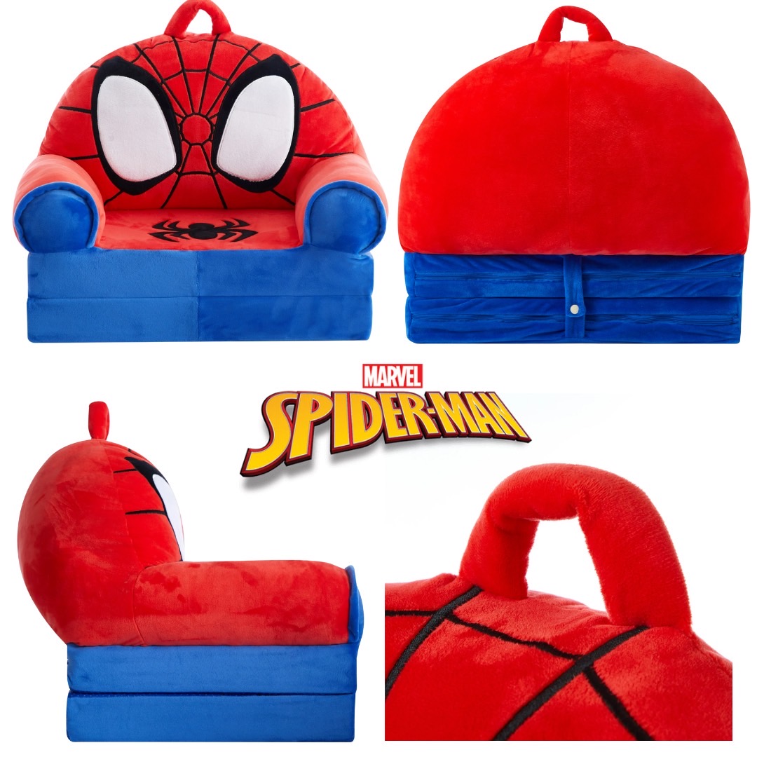 นำเข้า 🇺🇸 ✨เก้าอี้เด็ก Marvel Spidey & Friends Red & Blue Polyester 2-in-1 Flip Out Chair ขนาดประมาณ 19 นิ้ว ราคา 3,390 บาท