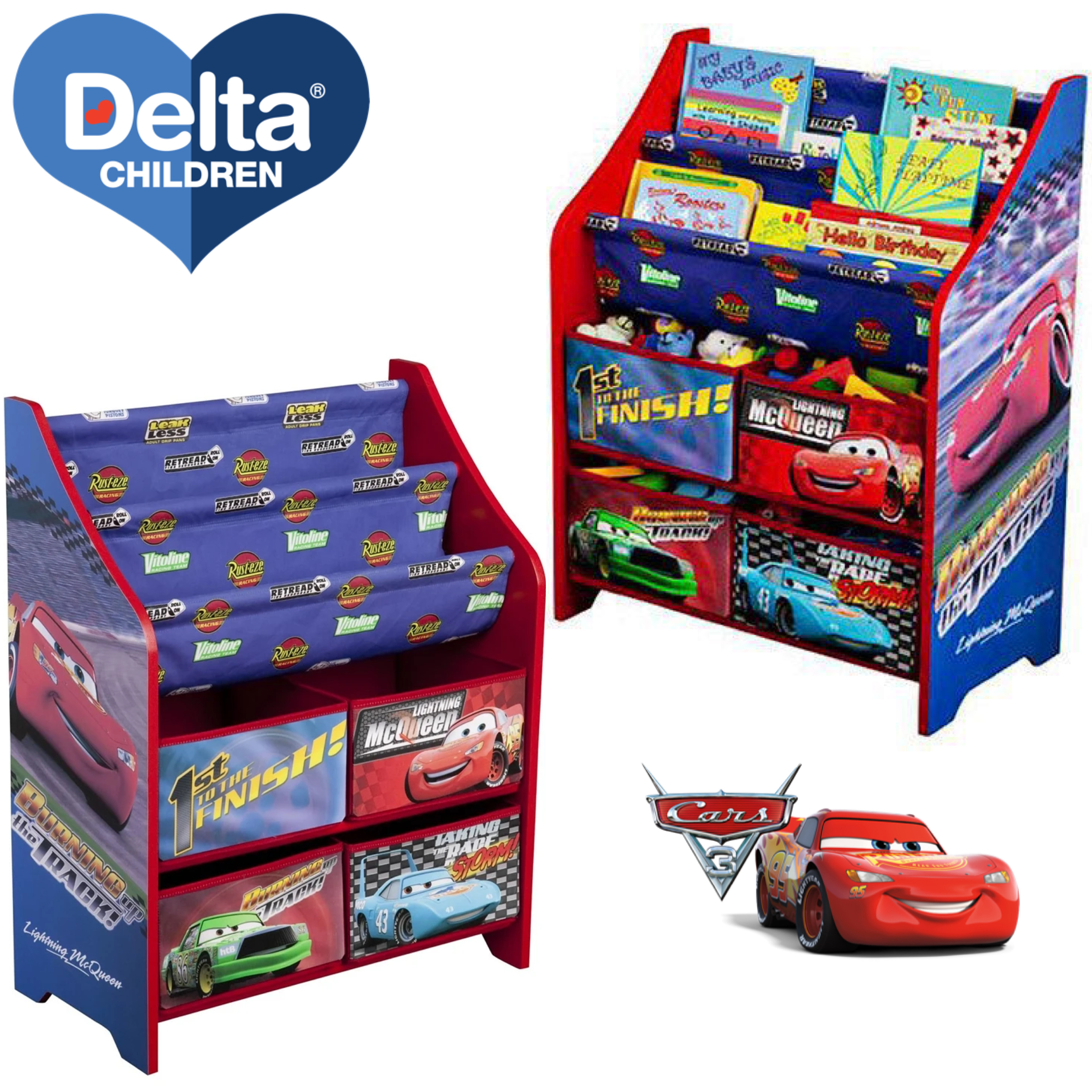 ชั้นเก็บของ ชั้นวางหนังสือ ลายแมคควีน คาร์ส Disney Cars Book and Toy Organizer ราคา 2150 บาท