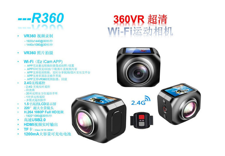 VR360 1080P WIFI ACTION CAMERA#2750-10000-33-610818
