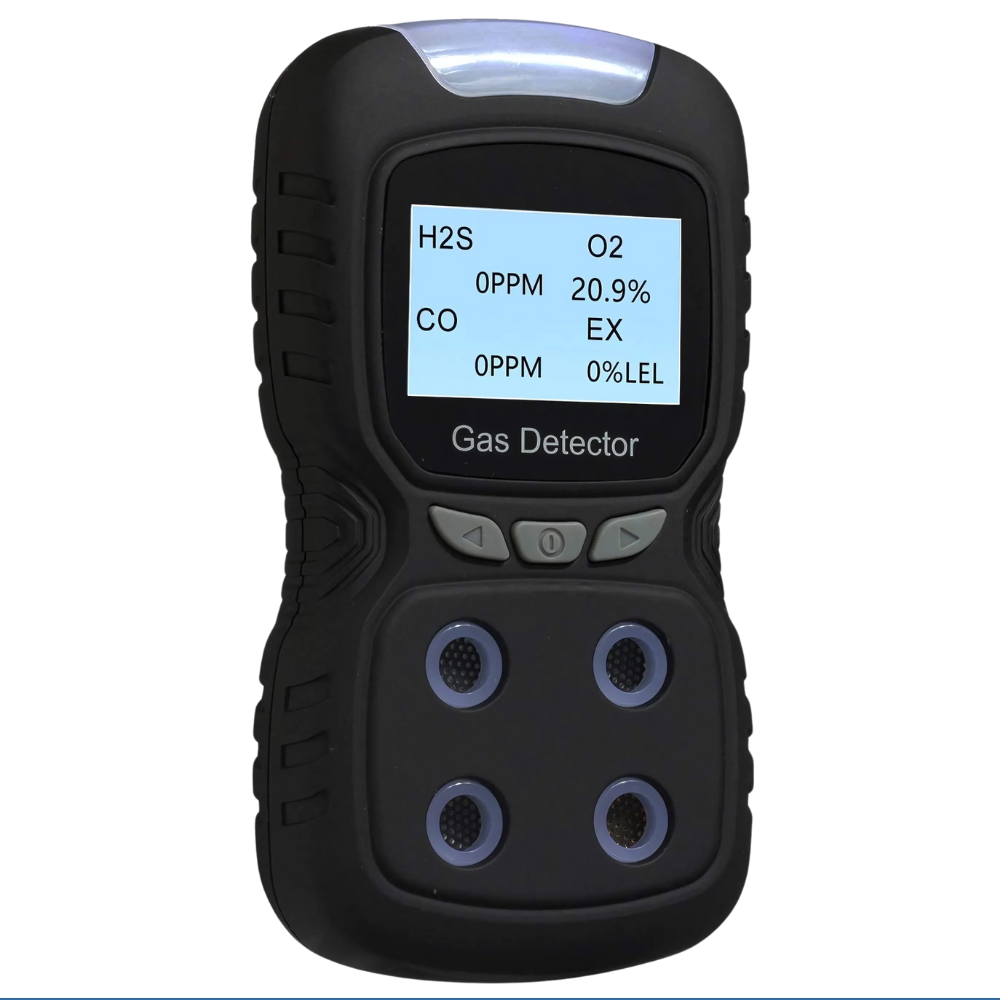 Vzmcov รหัส DET-4V1-Fbm เครื่องตรวจจับก๊าซแบบหลายก๊าสขนาดพกพาชาร์จไฟได้,4 in 1 gas detector, portable rechargeable 4 in 1