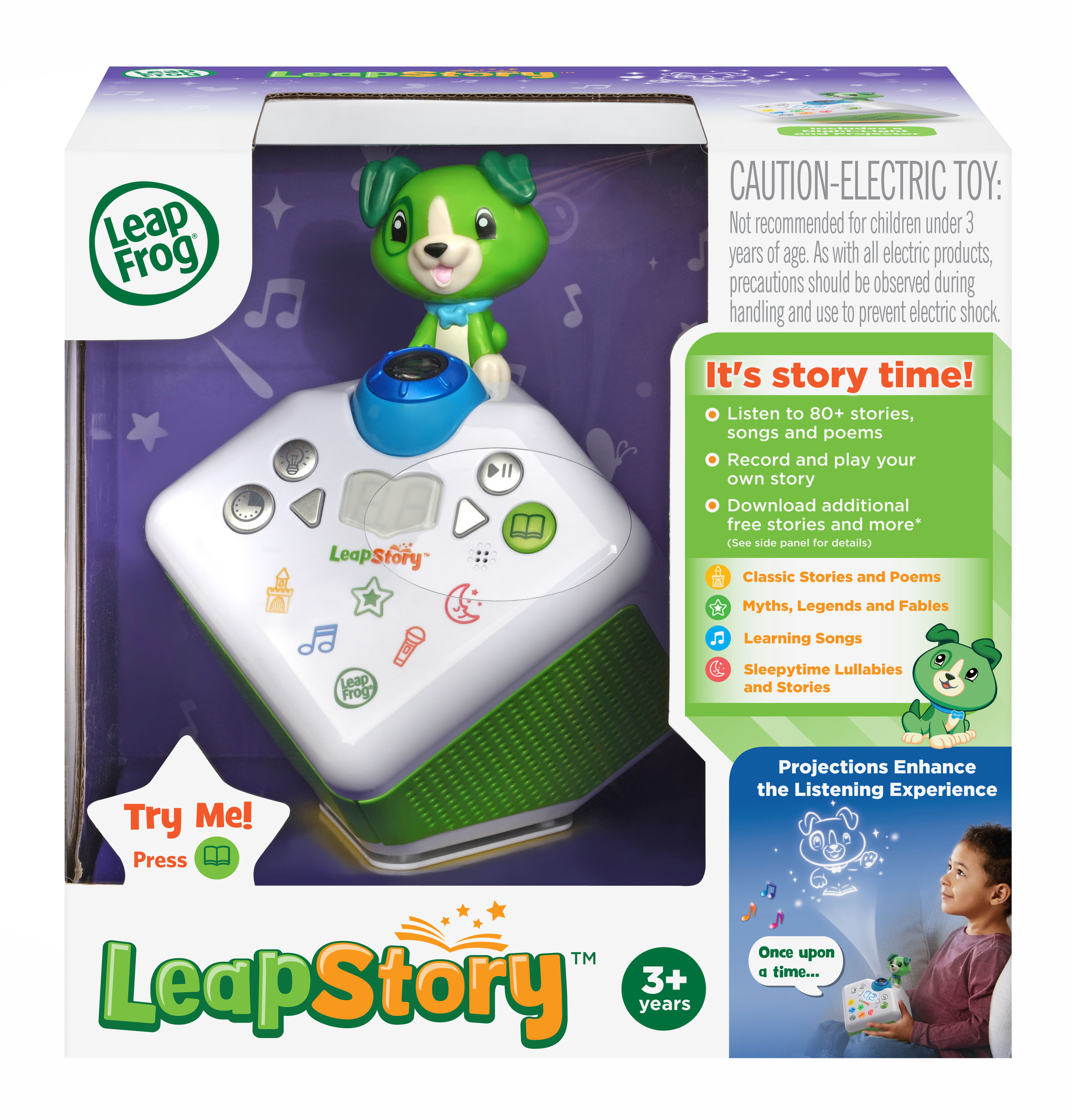 เครื่องเล่านิทานพร้อมฉายภาพ LeapFrog LeapStory Scout Daytime and Bedtime Story Reading Projector