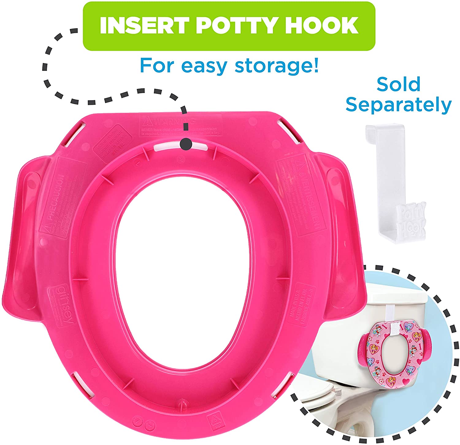 เบาะรองชักโครกเด็ก Paw patrol Soft Potty Seat สีชมพู