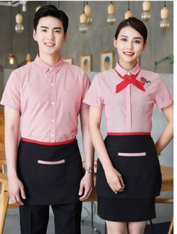F6203010 เสื้อพนักงานต้อนรับ เสื้อพนักงานเสริฟ เสื้อพนักงานโรงแรม เสื้อพนักงานร้านอาหาร สีภาพ L-3XL F6203010 เสื้อ+ ผ้ากันเปื้อนตามรูป