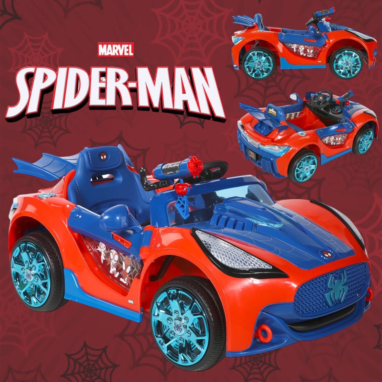 นำเข้า🇺🇸 ซุปเปอร์คาร์สไปเดอร์แมนDynacraft Spider-Man 6-Volt Unisex Kids Ride-on เหมาะสำหรับเด็ก 3+ , ราคา 10,900 บาท