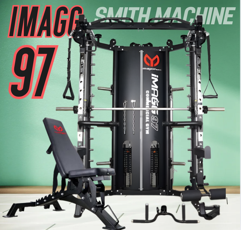 Smith Machine IMAGG 97 + ม้านั่ง825 + แผ่นน้ำหนัก50kg, สมิทแมชชีน