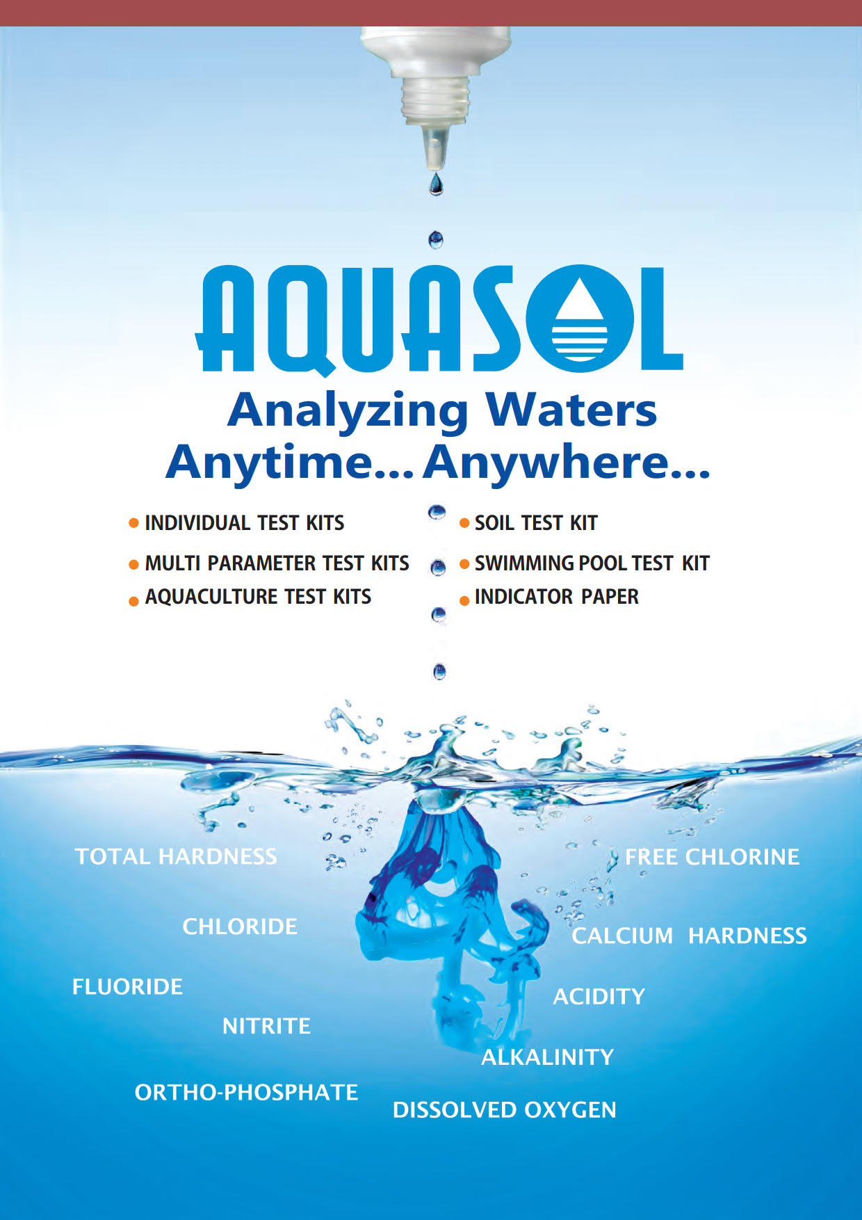 Aquasol รุ่น AE-OZ3(H)ชุดทดสอบคุณภาพน้ำโอโซน , Water test kits for Ozone Test Kit Meas.range : 0.25 - 5.0 ppm(mg/l) , 100test