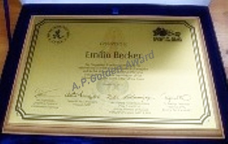 โล่ไม้ติดแผ่นโลหะ