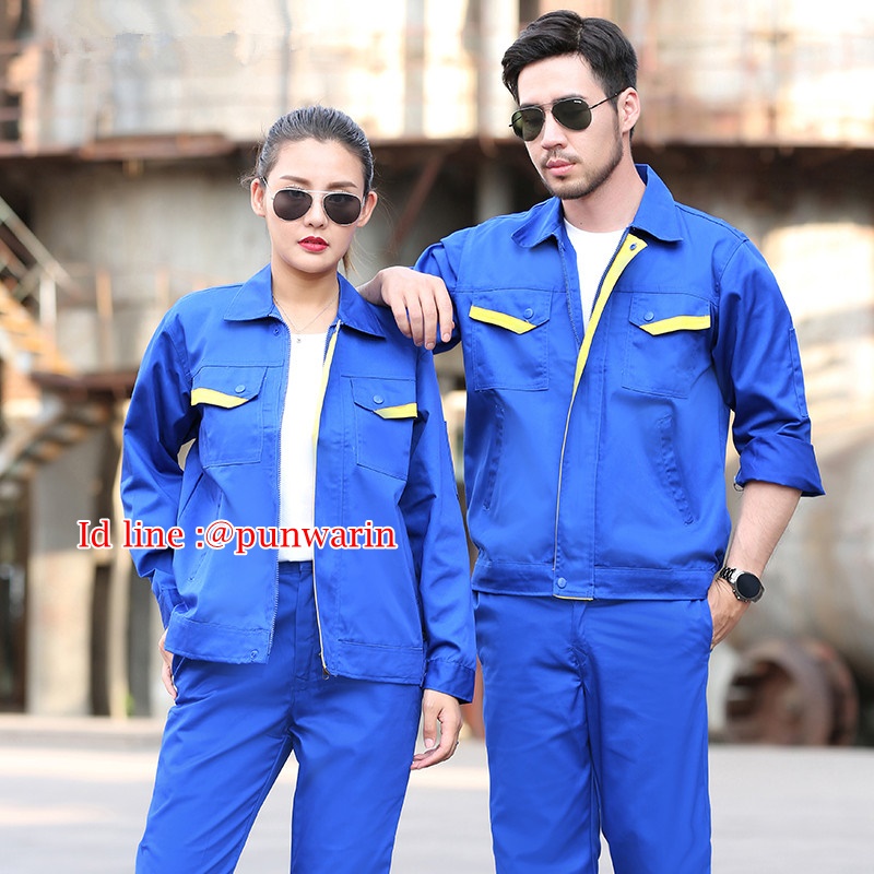 ชุดช่างวิศวกรรมช่างไฟฟ้าอุตาสาหกรรมช่างไฟฟ้า ช่างก่อสร้าง แขนยาว สีภาพ S-4XL M6305001 ตัว