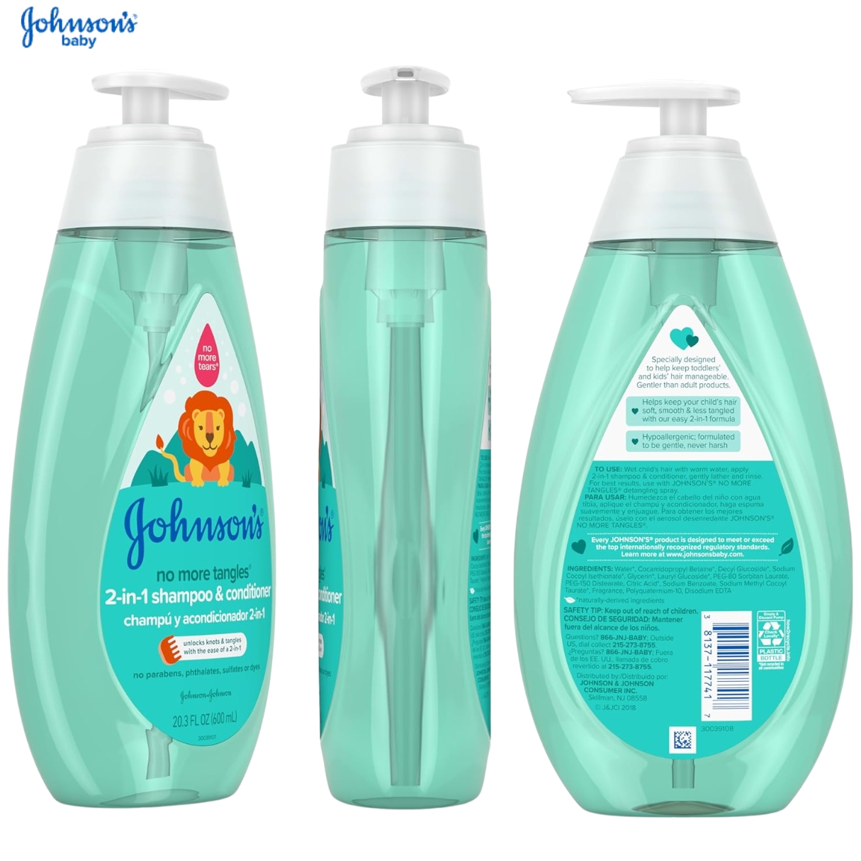 นำเข้า US จบทุกปัญหาด้วย Johnson's Kids No More Tangles 2-in-1 Detangling Shampoo & Conditioner สูตรอ่อนโยนพิเศษ 💚🌿