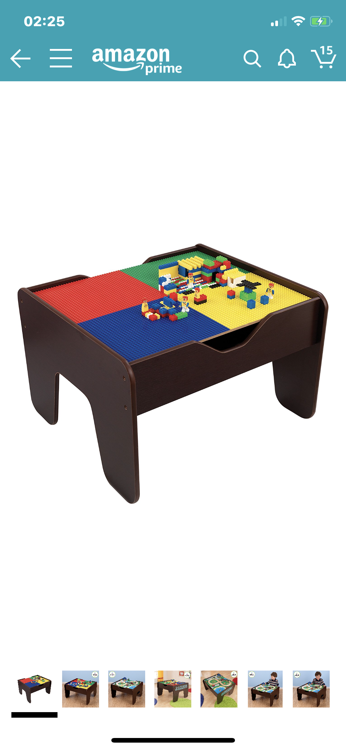 KidKraft 2-in-1 Wooden Activity Table Espresso with LEGO-Compatible Board and 30-Piece Train Set โต๊ะต่อเลโก้ และ โต๊ะรถไฟ 2in1 สีน้ำตาลเข้ม สุดคุ้ม มากับเลโก้200ชิ้นและชุดรถไฟจำลอง 30 ชิ้น ตัวโต๊ะผลิตจากไม้ สินค้านำเข้าจากอเมริกา