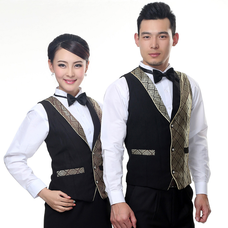N6205008 ชุดพนักงานไนท์คลับ,Night wear,Tooling Bar Waiter,ชุดพนักงานบาร์,ชุดพนักงานโรงหนัง,ชุดพนักงานโรงละคร คาซิโน สีภาพ L-3XL N6205008 เสื้อกั๊กตัวเดียว