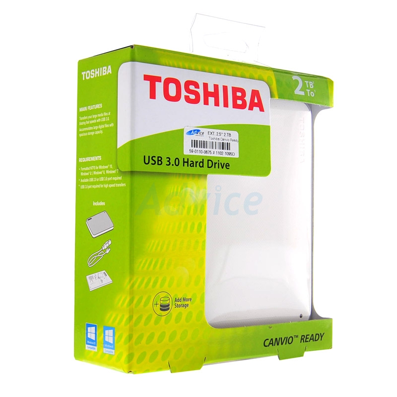 2 TB. Ext. 2.5" Toshiba Canvio Ready "White 3.0