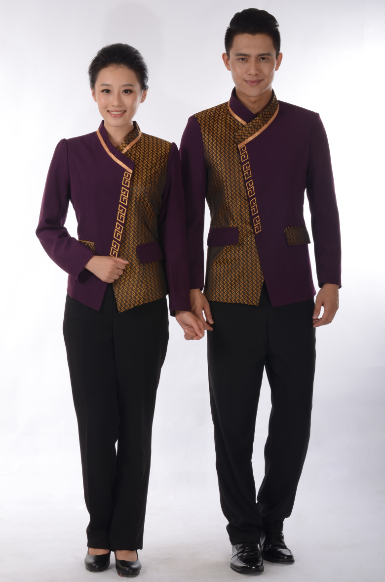 เสื้อฟอร์มพนักงานต้อนรับ เสริฟร้านอาหารกาแฟโรงแรม แขนยาว เขียว ดำ แดง L,XL,XXL,3XL F6105013 ตัว