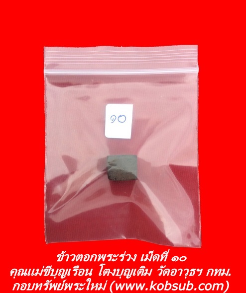 ข้าวตอกพระร่วง เม็ดที่ ๑๐ คุณแม่ชีบุญเรือน โตงบุญเติม วัดอาวุธฯ กทม.