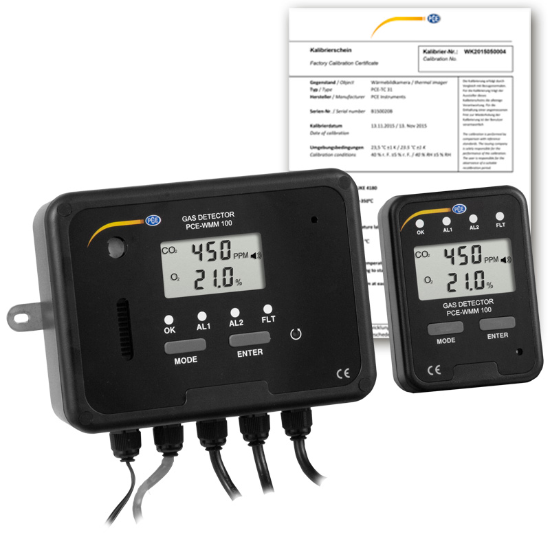 PCE รุ่นWMM-100-ICA incl. ISO Calibration Cert. เครื่องวัดคุณภาพอากาศAir Quality Carbon Dioxide Meter