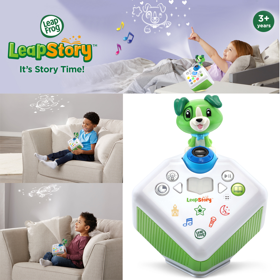 เครื่องเล่านิทานพร้อมฉายภาพ LeapFrog LeapStory Scout Daytime and Bedtime Story Reading Projector