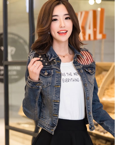 FW5802003 เสื้อแจ็กเก็ตยีนส์ ปกเชิ้ต แขนยาว แฟชั่นเกาหลี (พร้อมส่ง)MLxl FW5802003 ตัว