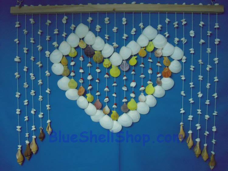 ม่านโค้งสั้นลายหัวใจ2ชั้นนอกขาสในเชลล์สี