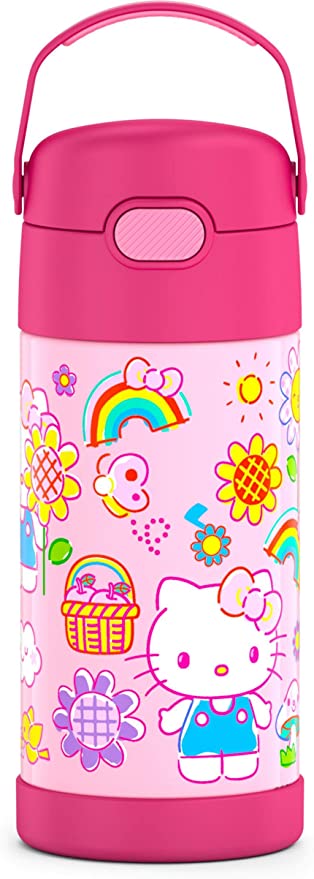 THERMOS FUNTAINER 12 Ounce Stainless Steel Vacuum Insulated Kids Straw Bottle, Hello Kitty ราคา 990 - บาท