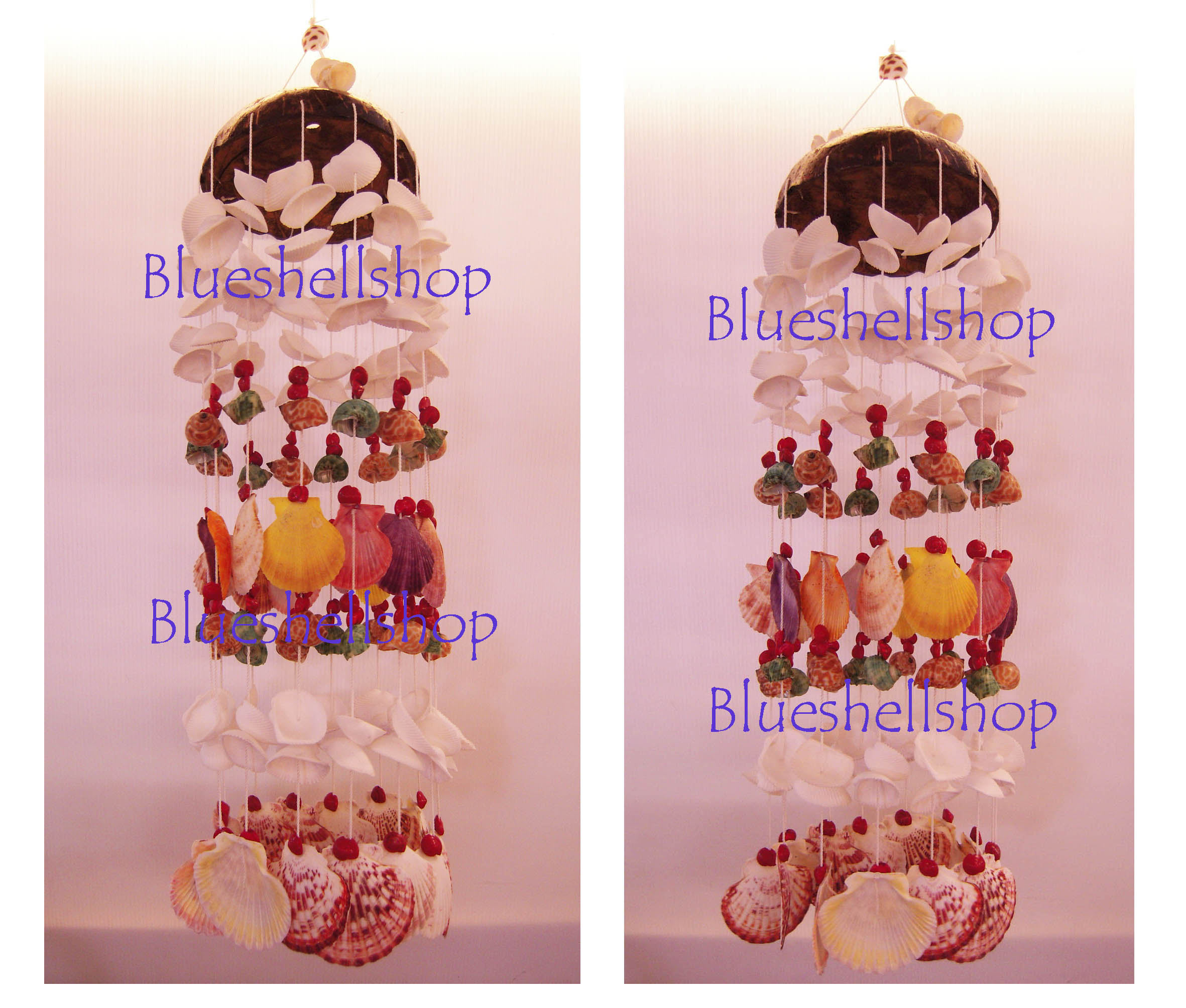 โมบายหอยกะลาลายตรงสลับผีเสื้อ